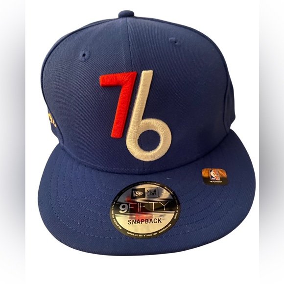 New Era Blue 76ers Snapback Hat. New with tags. One size - Picture 2 of 6